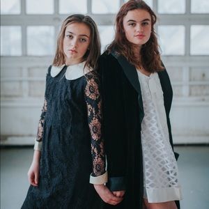 1960s black lace Peter Pan collar vintage dress